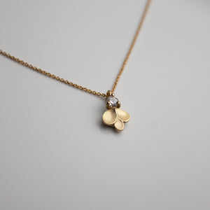 Dahlia three petal Diamond Necklace