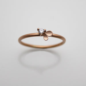 Dahlia Heart 18ct. Rose Gold and Diamond Ring