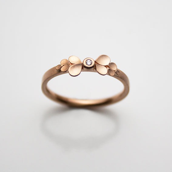 Dahlia Bow 18ct. Rose Gold and Diamond Ring