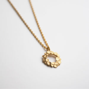 Floral Wreath small Silver Necklace gold-plated