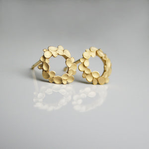 Floral wreath Silver gold-plated small Earstuds