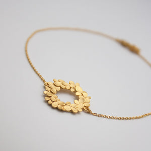 Floral Wreath large Silver Gold-plated Bracelet
