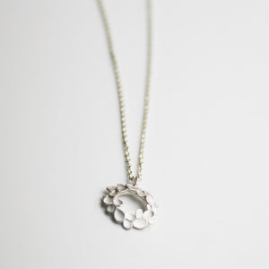 Floral Wreath small Silver Necklace