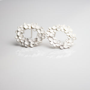 Floral wreath Silver Earrings