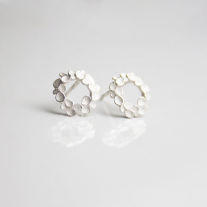 Floral wreath Silver small Earstuds