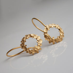 Floral wreath medium Silver gold-plated drop Earrings