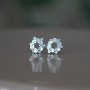 Floral wreath 925 Silver mini studs