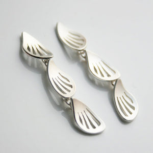 Wings Silver 3 link Earrings