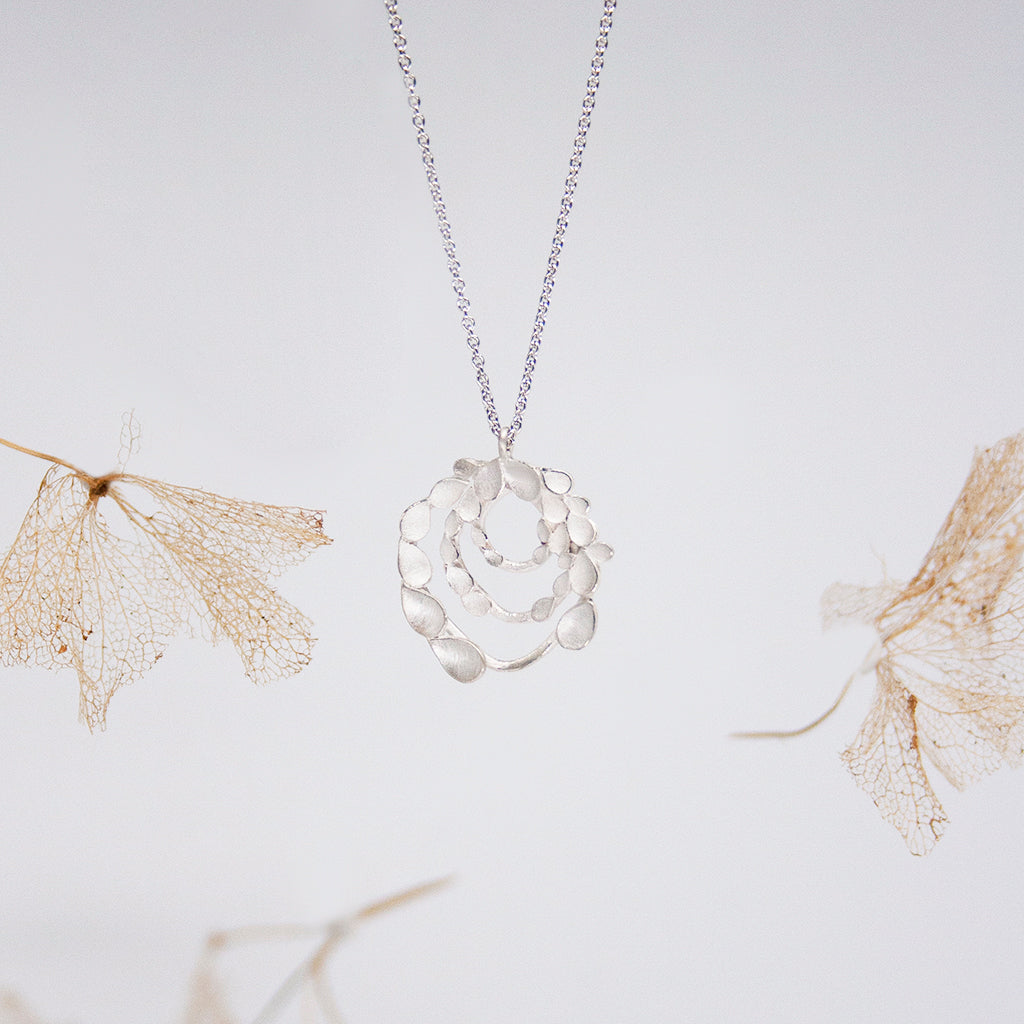 Floral Orbit Silver Necklace